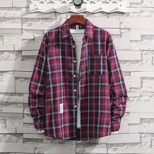 Chemise A Carreaux A Section Mince De Style Chemise A Manches Longues Pour Hommes