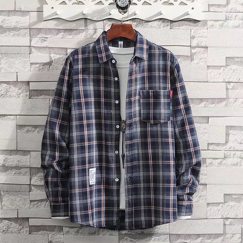 Chemise A Carreaux A Section Mince De Style Chemise A Manches Longues Pour Hommes