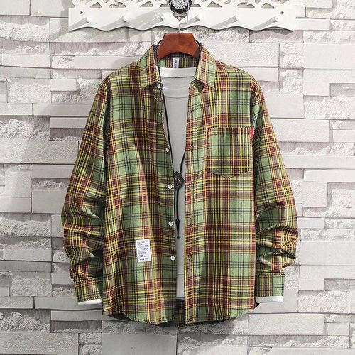 Chemise A Carreaux A Section Mince De Style Chemise A Manches Longues Pour Hommes