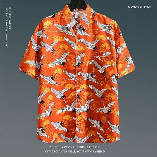 Summer Beach Vacances Chemise A Fleurs A Manches Courtes Hommes Hawaii Tendance Beau Top Couple Plage Lâche Chemise