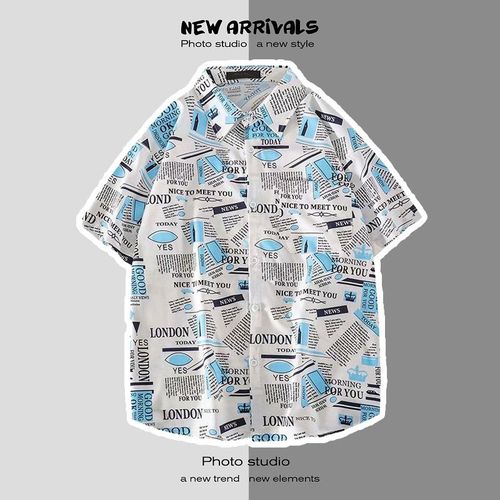 Été Japonais Nouvelle Plage Chemises Pour Hommes Et Femmes A Fleurs Ins Tendance Style Chemises A Manches Courtes A Imprimé Lâche