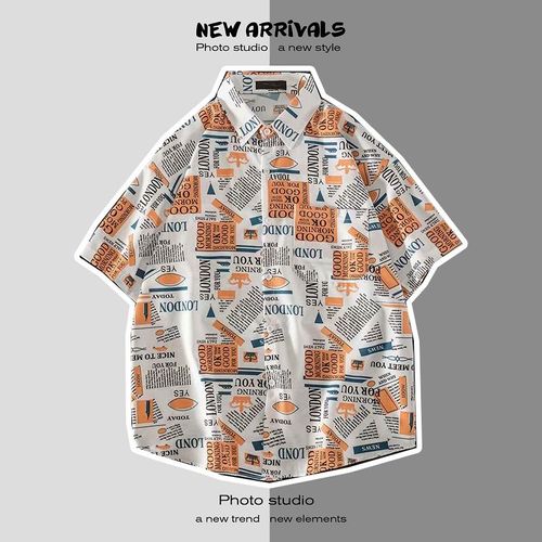 Été Japonais Nouvelle Plage Chemises Pour Hommes Et Femmes A Fleurs Ins Tendance Style Chemises A Manches Courtes A Imprimé Lâche