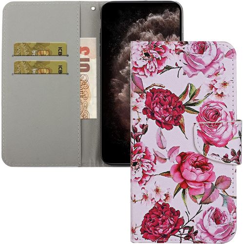 Coque Galaxy A20e,Portefeuille Etui Housse Pour Samsung Galaxy A20e Coque Paillette Fleur Papillon Chat Pu Cuir Flip Wallet Couverture Pour Samsung Galaxy A20e,Xc2 Red Peony