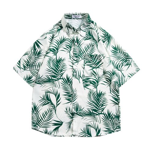 Commerce Extérieur Chemise A Fleurs Hawaiennes Hommes Rétro Décontracté Lâche Style Vacances A La Plage Couple Floral Marée Chemise A Manches Courtes
