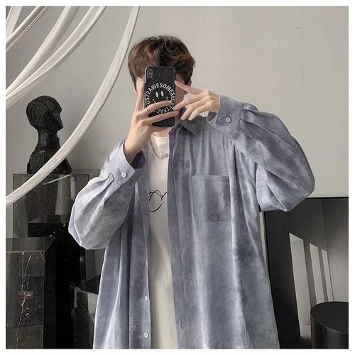 Style Rétro De Ins Automne Sentiment Chemise A Fleurs A Manches Longues Couples Masculins Et Féminins All-Match Lâche Chemise Cubaine Paresseux A La Mode