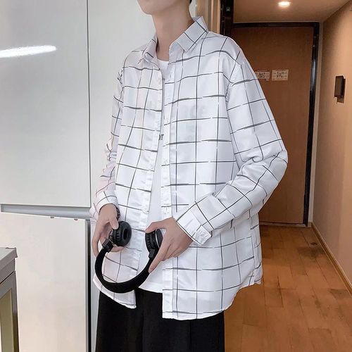 Chemise A Carreaux Hommes A Manches Longues Printemps Et Automne A La Mode Beaux Vetements Garçons Belle Chemise Ample Été Hommes Manteau