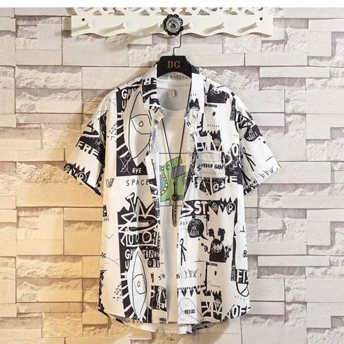 Chemise A Fleurs Japonaise De Style Pour Hommes A Manches Mi-Longues Ins Ruffian Beau A La Mode Beau Avec Chemise A Manches Mi-Longues A Manches Courtes Imprimé De Mode
