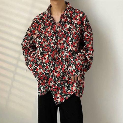 Chemise Florale Vintage De Style Thailandais A Manches Longues Hommes Et Femmes Chemise De Danse De Rue Lâche De Style Printemps Et Automne