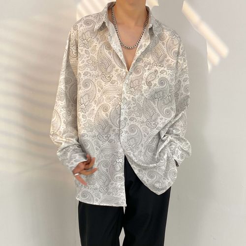 Chemise Florale Vintage De Style Thailandais A Manches Longues Hommes Et Femmes Chemise De Danse De Rue Lâche De Style Printemps Et Automne