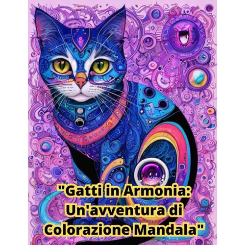 "Gatti In Armonia: Un'avventura Di Colorazione Mandala": "Rilassati E Riempiti Di Colori Con Le Pagine Mandala Dei Gatti"