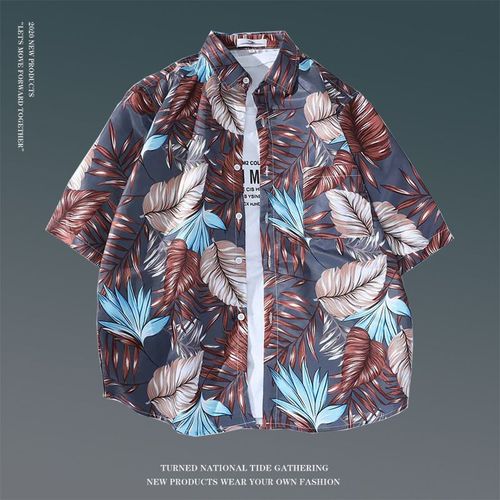 Chemise A Fleurs Hawaiennes Homme Rétro Couple Tendance Décontracté Ample Populaire Plage Vacances Floral Chemise A Manches Courtes Marée