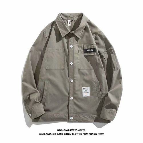 Chemise De Travail Veste Hommes A Manches Longues All-Match Ruffian Beau Lâche Tendance Décontractée Version Coréenne De La Chemise Rétro De Style Printemps Et Automne