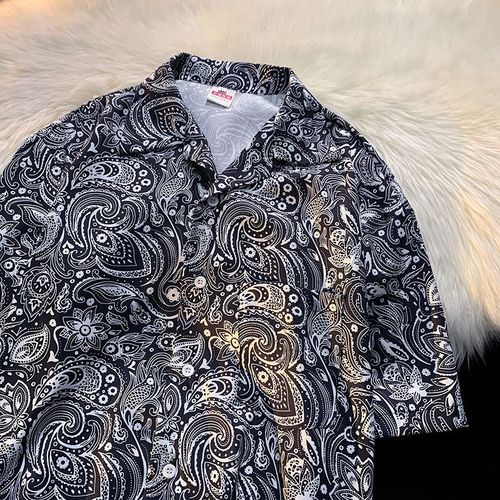 Chemise A Fleurs Mâle Ins Ruffian Beau A Manches Courtes Été Tendance Marque Lâche Plage Floral Hawaien Col Cubain Chemise Pouce Chemise C