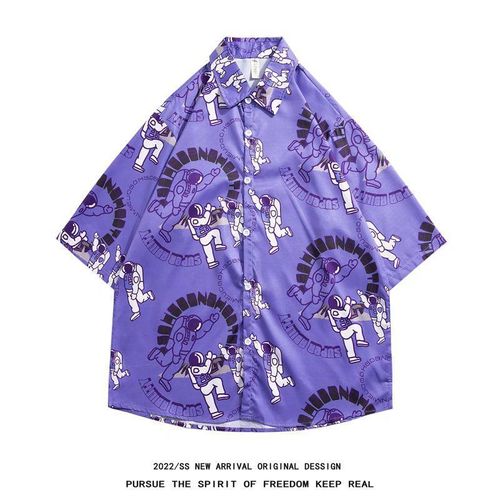 Chemise A Fleurs A Manches Courtes Style Rétro Vétiver Version Coréenne A La Mode Belle Chemise Hommes Et Femmes Style Étranger Haut Tres Féerique