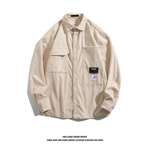 Chemise Homme A Manches Longues Japonaise Rétro Tendance Marque Belle Outillage Chemise Printemps Et Automne Ample Décontracté Velours Côtelé Veste