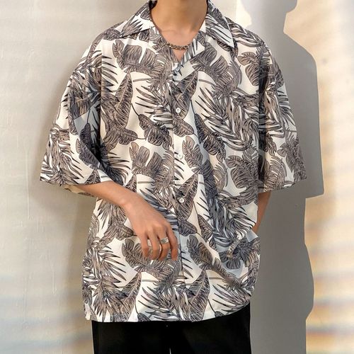 Nouvelle Grande Taille Rétro Classique Col Cubain Chemise Hommes A Manches Courtes Été Glace Soie Chemise Hommes Vetements