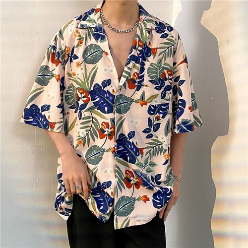 Nouvelle Grande Taille Rétro Classique Col Cubain Chemise Hommes A Manches Courtes Été Glace Soie Chemise Hommes Vetements