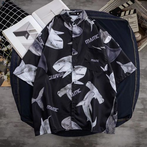 Chemise Imprimée De Style Rétro Pour Hommes De Style Version Coréenne A Manches Courtes Lâche Été Section Mince Survetement Design Sens Chemise De Niche