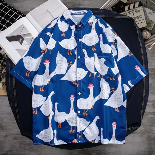 Chemise Imprimée De Style Rétro Pour Hommes De Style Version Coréenne A Manches Courtes Lâche Été Section Mince Survetement Design Sens Chemise De Niche