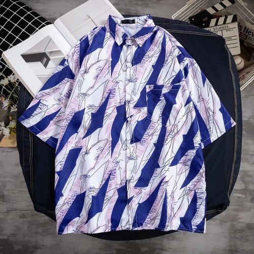 Chemise Imprimée De Style Rétro Pour Hommes De Style Version Coréenne A Manches Courtes Lâche Été Section Mince Survetement Design Sens Chemise De Niche