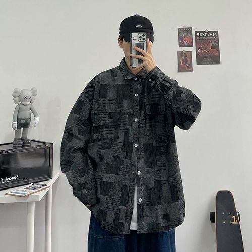 Ins Rétro Vieux Chemise En Jean A Carreaux Hommes Et Femmes Marée Marque Rue Bf Style Lâche Couple Outillage Mince Manteau