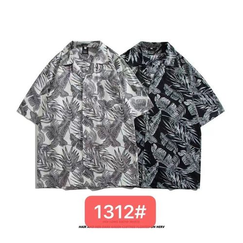 Tide Chemise Rétro Homme Et Femme Couple Été Col Cubain Chemise Totem Imprimé Manches Courtes Côte Ouest Américaine !