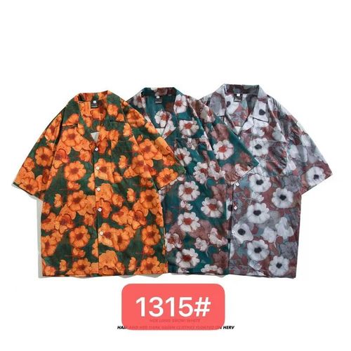 Tide Chemise Rétro Homme Et Femme Couple Été Col Cubain Chemise Totem Imprimé Manches Courtes Côte Ouest Américaine !