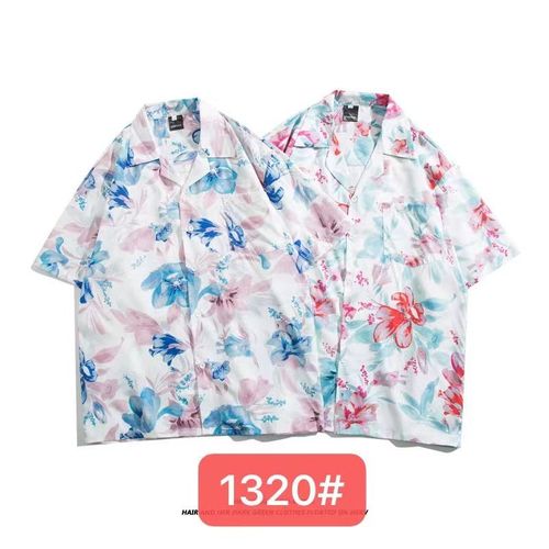 Tide Chemise Rétro Homme Et Femme Couple Été Col Cubain Chemise Totem Imprimé Manches Courtes Côte Ouest Américaine !