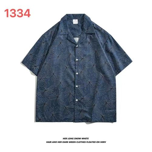Tide Chemise Rétro Homme Et Femme Couple Été Col Cubain Chemise Totem Imprimé Manches Courtes Côte Ouest Américaine !