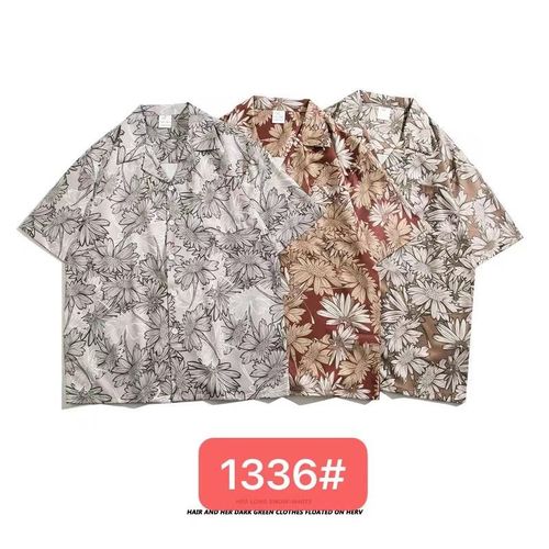 Tide Chemise Rétro Homme Et Femme Couple Été Col Cubain Chemise Totem Imprimé Manches Courtes Côte Ouest Américaine !