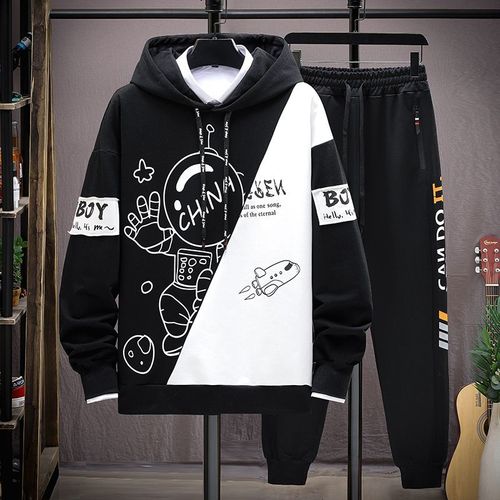 Junior Et Lycée Pull A Capuche Tendance Costume De Sport Décontracté Garçons Et Adolescents Automne Bel Ensemble De Collocation