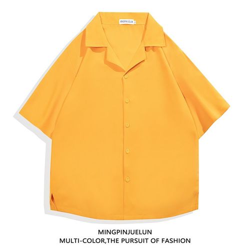 Chemise Noire A Manches Courtes Pour Hommes D'été De Style Japonais Ruffian Belle Chemise Ample En Soie De Glace Veste Décontractée Pour Hommes Sens Avancé Section Mince
