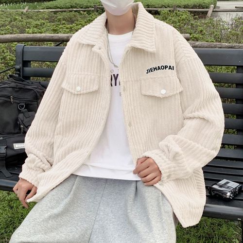 Automne Et Hiver Nouvelle Veste Oversize En Velours Côtelé Hommes Style Décontracté Outillage Veste Revers Haut Couple Tenue