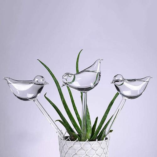 Dispositif d'arrosage automatique des fleurs, bulbes d'eau transparentes en forme d'oiseau, soufflé à la main, vente en gros, 1 pièce