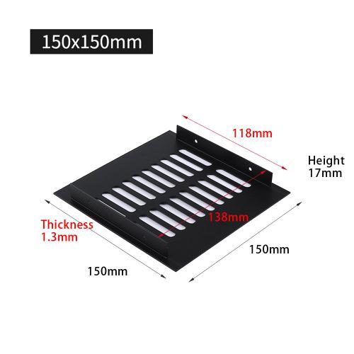 Grille de Ventilation en Aluminium, Grille de Ventilation rectangulaire pour armoire de garde-robe, couverture de Ventilation, aération respirante de plusieurs tailles 150mm