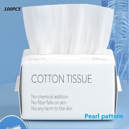 Serviette Nettoyante Jetable Pour Le Visage, 100 Pièces, Pour Nettoyer Le Visage, En Coton, Pour Démaquiller, Pour Laver Les Mouchoirs