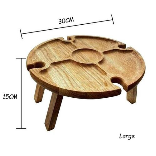 Table De Pique-Nique Pliante En Bois, Plateau À Fromage De Camping, Table De Collation Pliable, Support À Vin, Table De Fruits Touristique