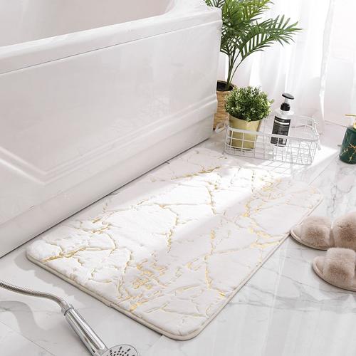 Tapis de salle de bain antidérapant en fausse fourrure de lapin, tapis de bain absorbant, de salle de bain, de sol en Tolite douce, de WC, décor de maison