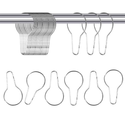 Crochet De Rideau De Douche Universel, Facile À Installer, 60 Pièces, Pince De Suspension Pratique Pour Salle De Bains, Cintre En Métal Robuste En Forme De Gourde