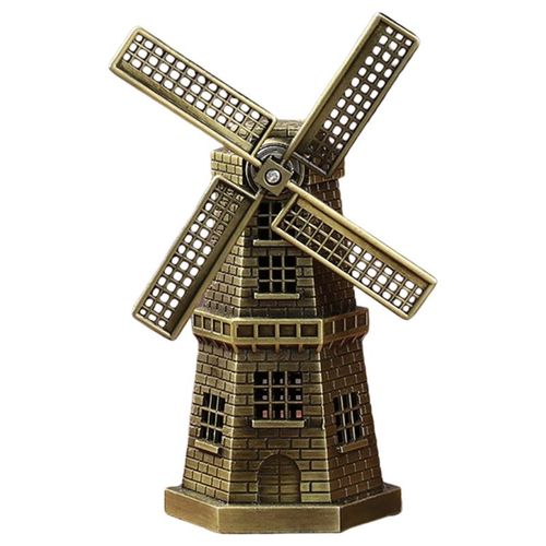 Moulin à vent Vintage en Bronze Antique en métal hollandais, modèle de Figurine de bâtiment, mobilier de bureau, décoration de Table d'art pour la maison
