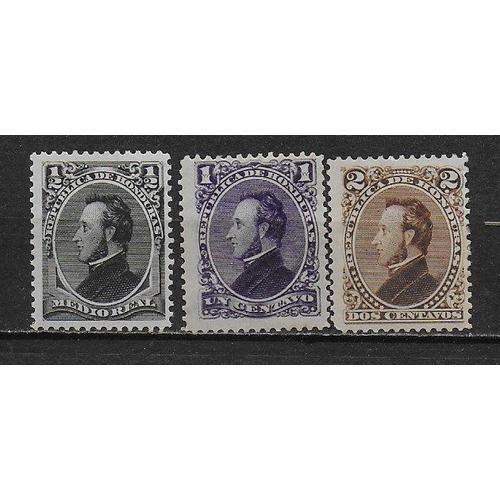 Honduras 1878 : Effigie Du Président Francisco Morazan : Série De 3 Timbres Neufs *