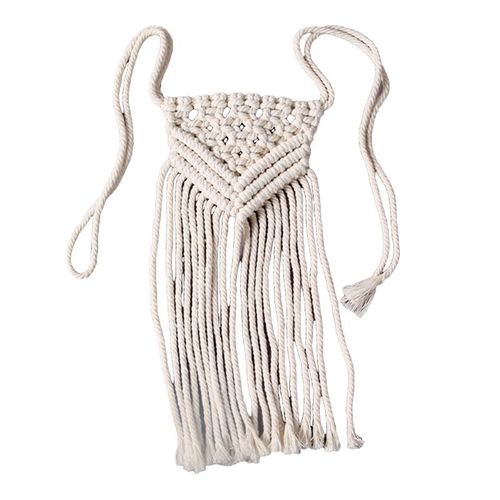 Rideau En Macramé Tissé À La Main, Corde De Suspension, Pompon, Attache, Accessoires