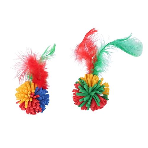 Boules Eva Souples Et Colorées Pour Chats, 2 Pouces, Jeu Interactif, Silencieux, Pour La Chasse Et L'exercice Des Chatons En Intérieur
