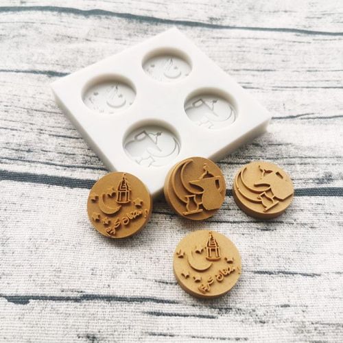 Eid Mubarak ? Moule À Gâteau En Silicone, Avec Lettres Arabes, Lune, Pour Fondant, Chocolat, Sucre, Artisanat, Outil De Cuisson, Diy