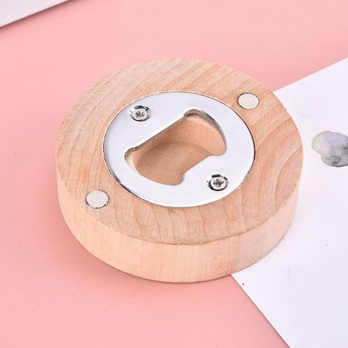 Ouvre-Bouteille Rond En Bois À Faire Soi-Même, Sous-Verre, Aimant De Réfrigérateur, Décoration De Bière, Tire-Bouchon