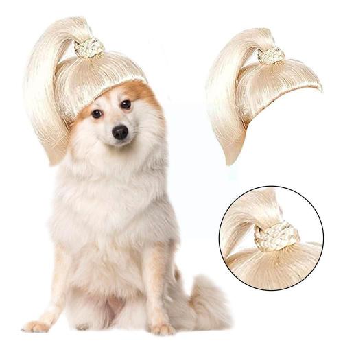 Perruque Queue De Cheval Blonde Pour Animaux De Compagnie, Perruques Mignonnes, Accessoires De Cosplay, Vêtements De Sauna Transfig08/09/2018, Costume De Cosplay De Chien Drôle, Perruque De Photograph