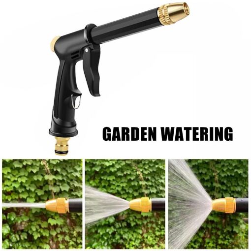Pistolet D'arrosage Haute Pression 8 Motifs + Tuyau - Set Complet Arrosage Jardin