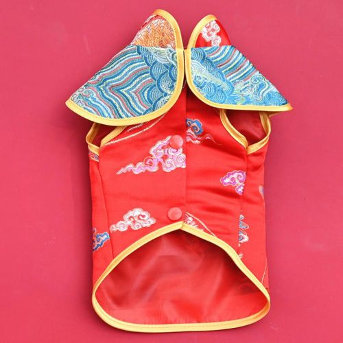 Costume Cheongsam En Tissu Pour Animaux De Compagnie, Vêtement Pour Chien, Design Décoratif Rétro, Style Chinois