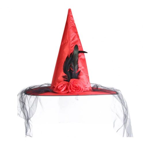 Chapeau D'halloween Chic, Chapeau De Cosplay Écologique, Fleur De Rose, Décoratif, Résistant À L'usure, Chapeau De Sorcière Pour Adultes