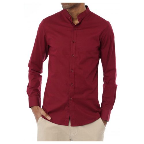 Chemise Col Mao Bordeaux Homme Xxl
